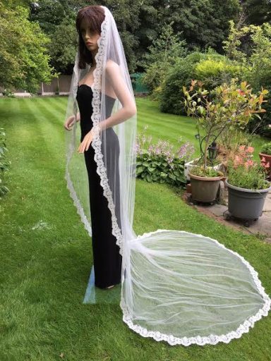 silk lace bridal veil