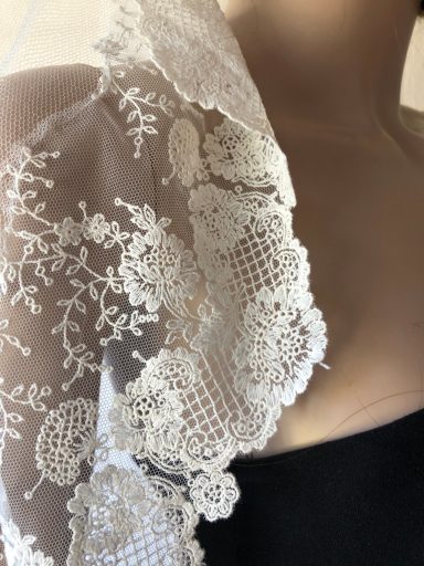 silk lace bridal veil