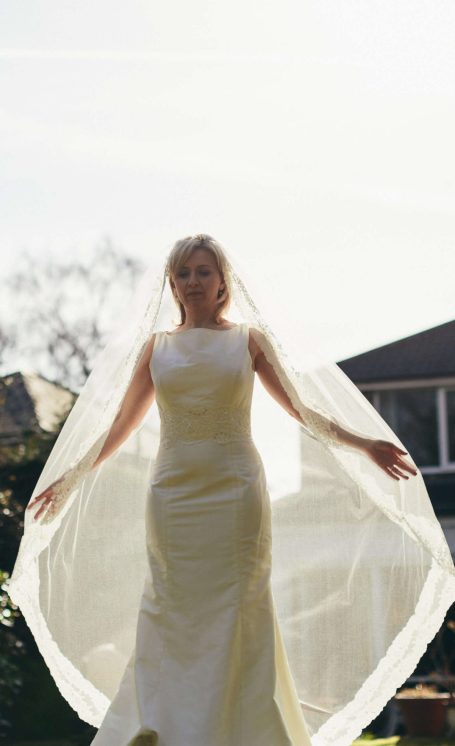 silk lace bridal veil