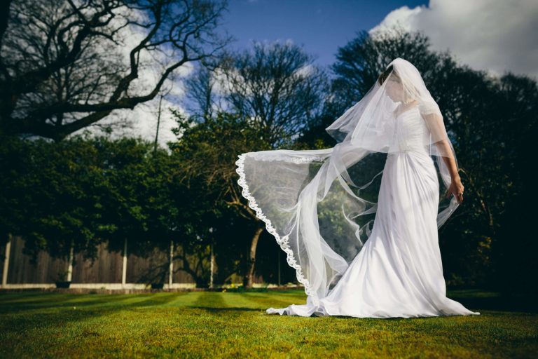 A part lace veil