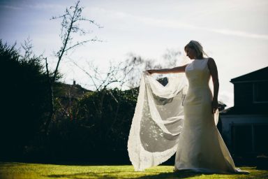 silk lace bridal veil