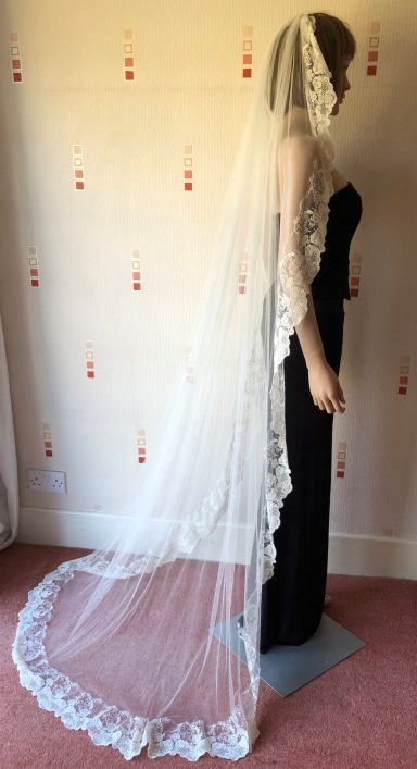 silk lace bridal veil