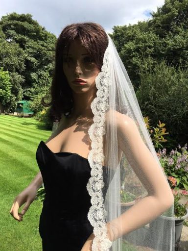 silk lace bridal veil