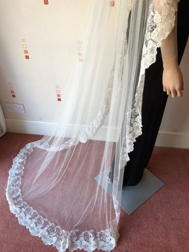 silk lace bridal veil