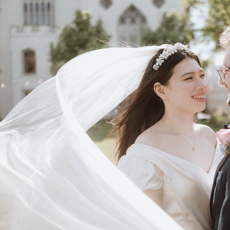 ivory silk veil