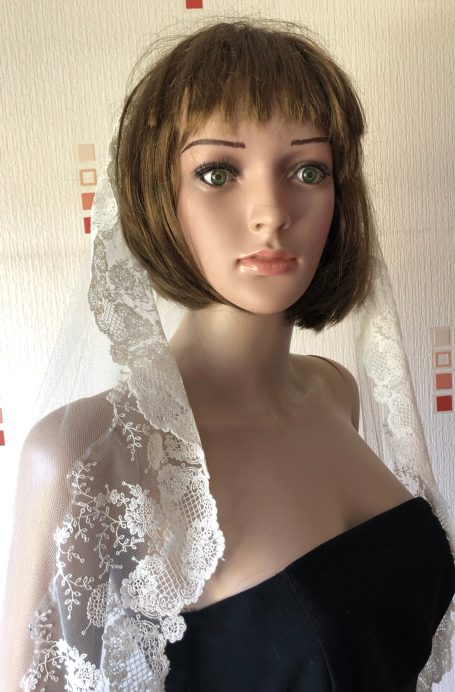 silk lace bridal veil