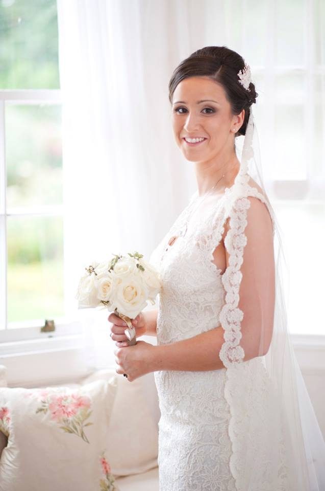 A Spanish lace single layer veil