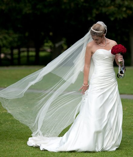 A soft silk two layer veil